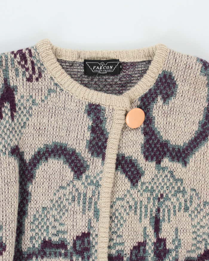 Vintage 80s Falcon Wool &amp; Mohair Blend Cardigan - M