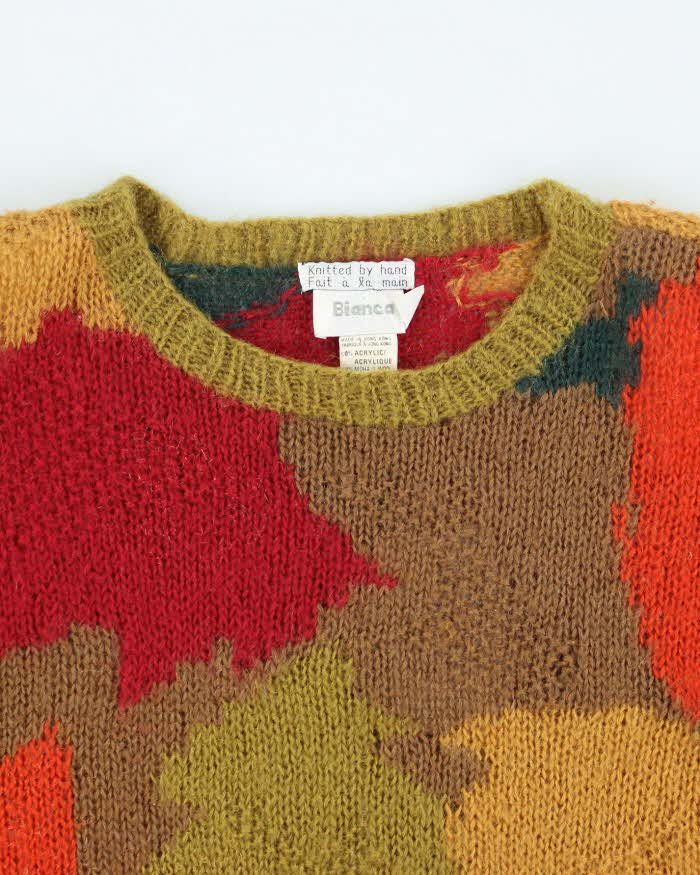 Vintage 90's Bianca Handmade Mohair Blend Knit Jumper - S