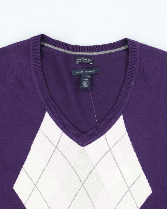 Vintage 2000's Tommy Hilfiger Patterned Knit Jumper - XS