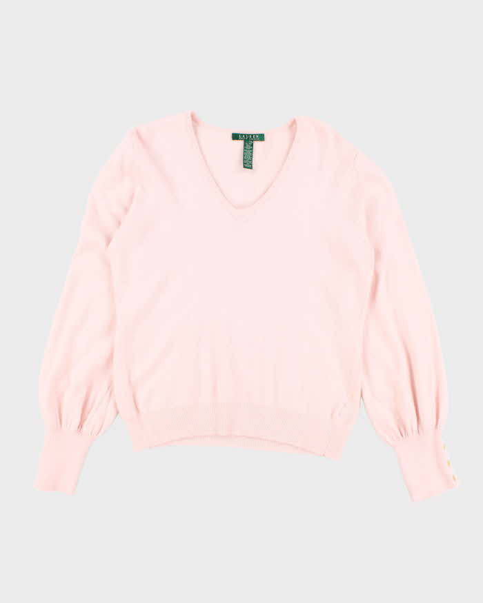 Vintage 2000's Ralph Lauren Wool Blend V-Neck Knit Jumper - XL