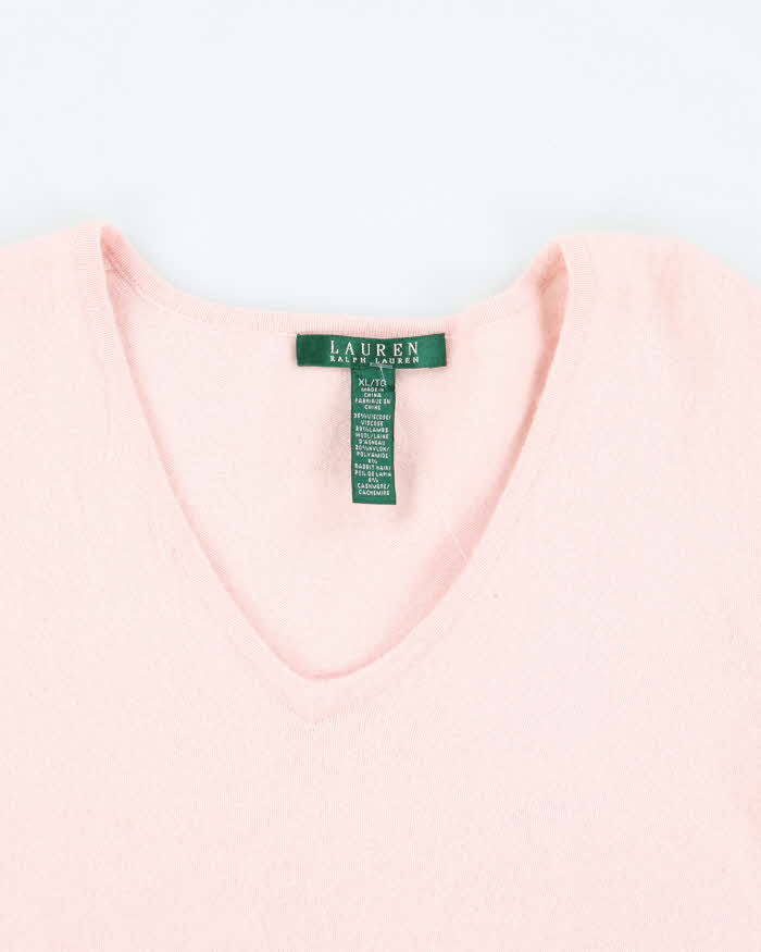 Vintage 2000's Ralph Lauren Wool Blend V-Neck Knit Jumper - XL