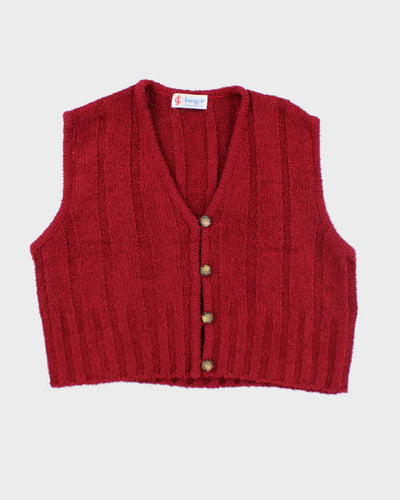 Vintage 80's Women's Jaeger Wool Blend Tank Knit Cardigan - M