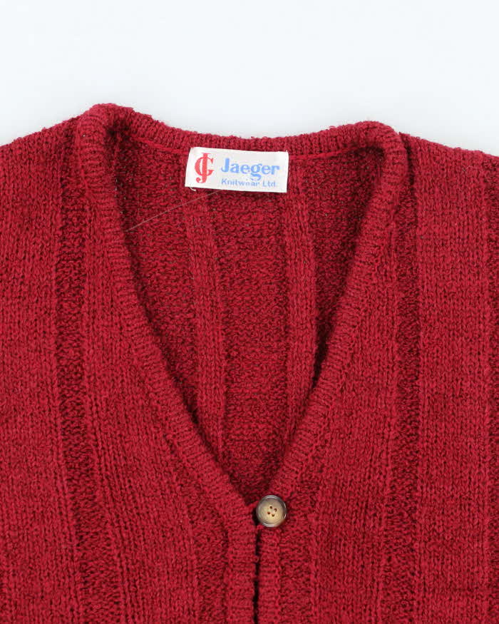 Vintage 80's Women's Jaeger Wool Blend Tank Knit Cardigan - M