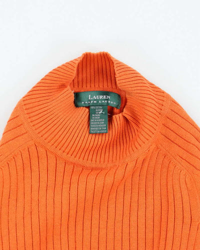 Vintage Women's Ralph Lauren Roll Neck Chunky Knit Jumper - S