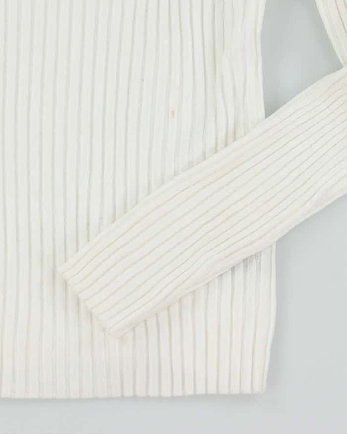 Vintage Women's Y2K BeBe Sequined Ribbed Knit Jumper - L