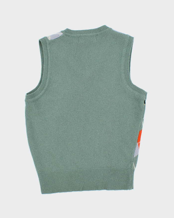 Vintage 80s French Connection Argyle Wool Tank Knit - L