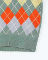 Vintage 80s French Connection Argyle Wool Tank Knit - L