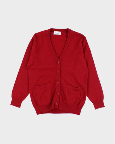 Vintage Francio Red Wool Cardigan - M