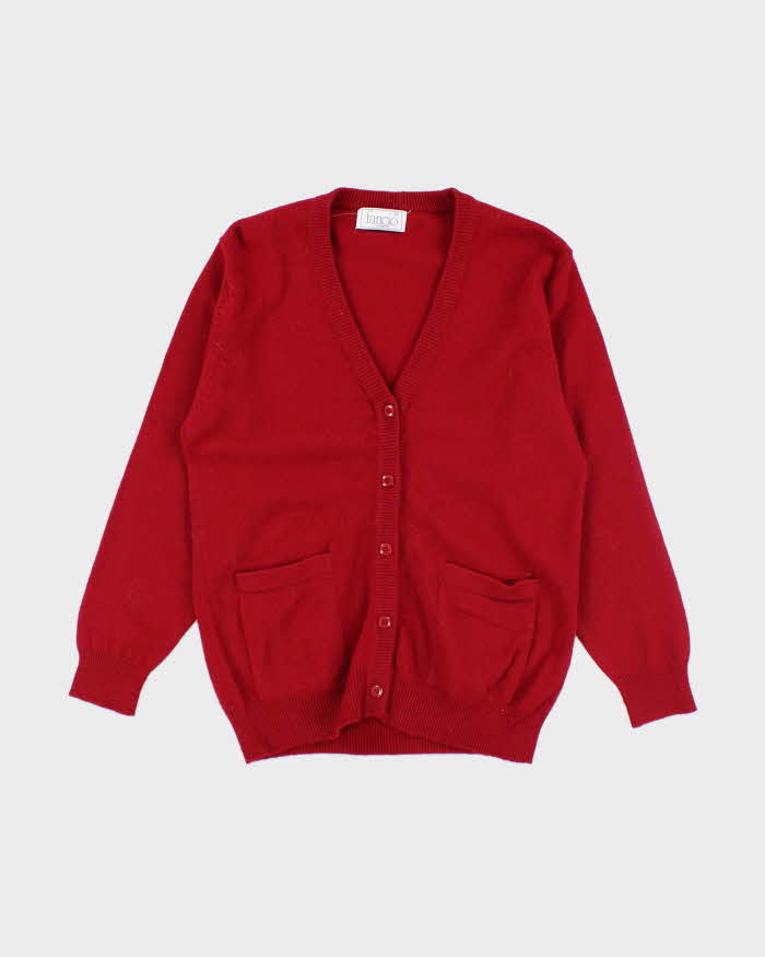Vintage Francio Red Wool Cardigan - M