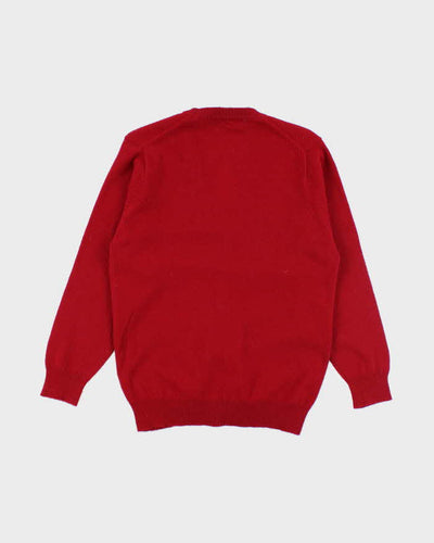 Vintage Francio Red Wool Cardigan - M