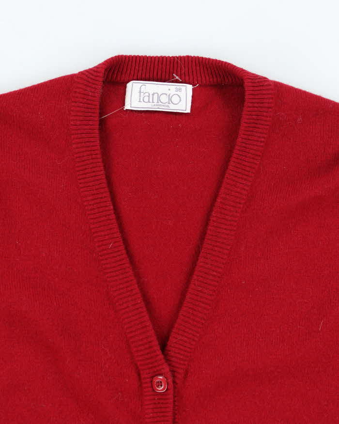 Vintage Francio Red Wool Cardigan - M