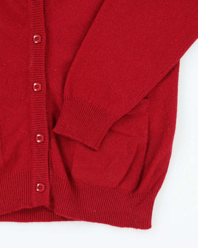 Vintage Francio Red Wool Cardigan - M