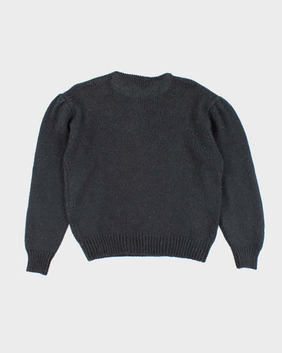 Vintage 80s Zig Zag Wool & Angora Blend Jumper - M