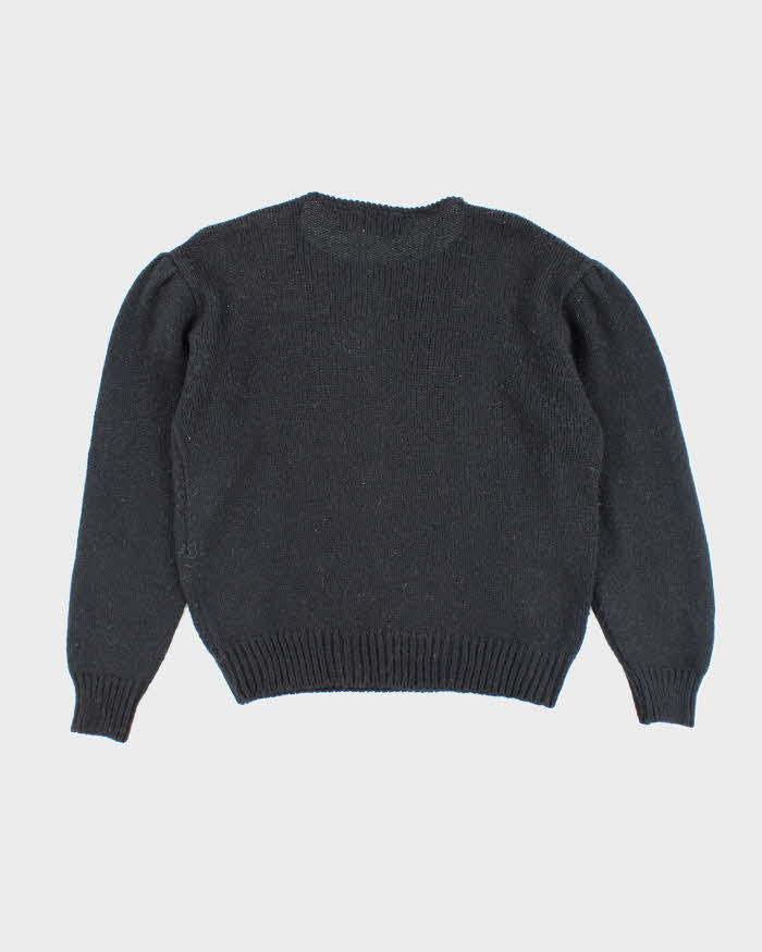 Vintage 80s Zig Zag Wool & Angora Blend Jumper - M