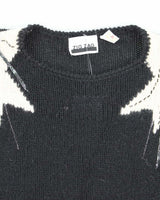 Vintage 80s Zig Zag Wool &amp; Angora Blend Jumper - M