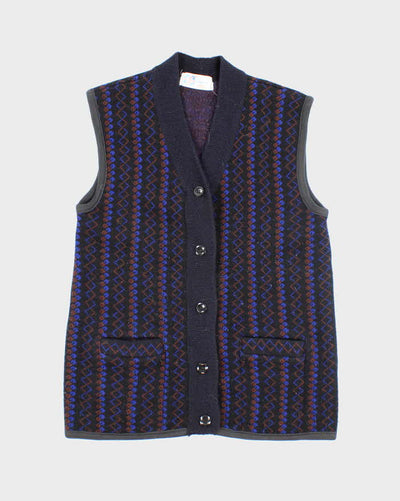 Vintage 90's Women's Chunky Patterned Knit Cardigan - L