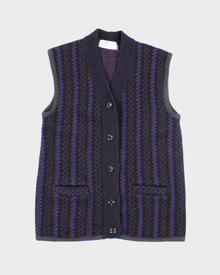 Vintage 90's Women's Chunky Patterned Knit Cardigan - L