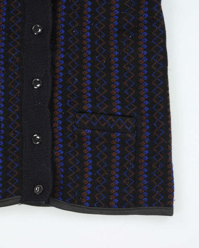 Vintage 90's Women's Chunky Patterned Knit Cardigan - L