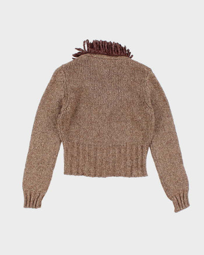 Vintage 90s United Colours Of Benetton Brown Wool & Mohair Blend Cardigan - M