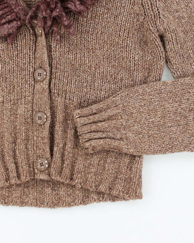 Vintage 90s United Colours Of Benetton Brown Wool & Mohair Blend Cardigan - M