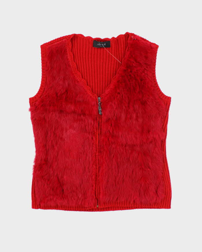 Vintage Y2k 00s ab-cd Wool Blend Faux Fur Tank Knit - M