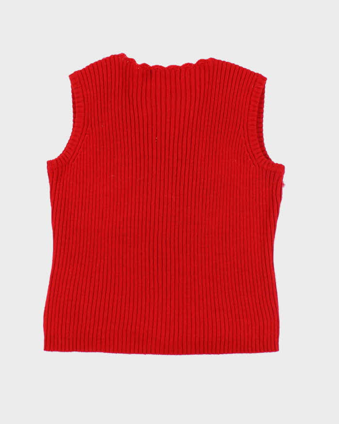 Vintage Y2k 00s ab-cd Wool Blend Faux Fur Tank Knit - M