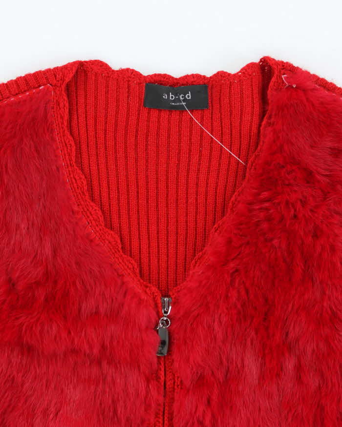 Vintage Y2k 00s ab-cd Wool Blend Faux Fur Tank Knit - M