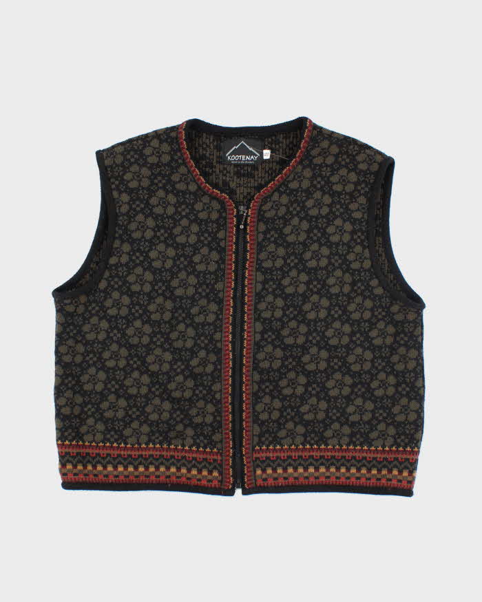 Vintage Kootenay Wool Zip-Up Tank Knit - XL