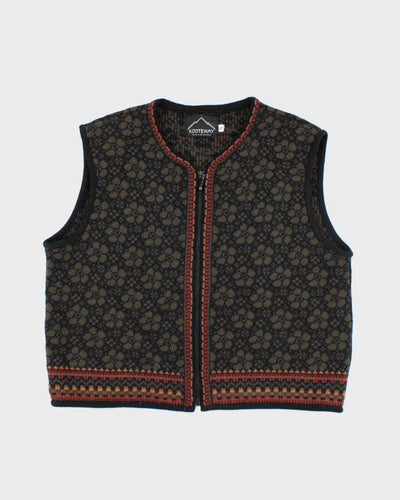 Vintage Kootenay Wool Zip-Up Tank Knit - XL