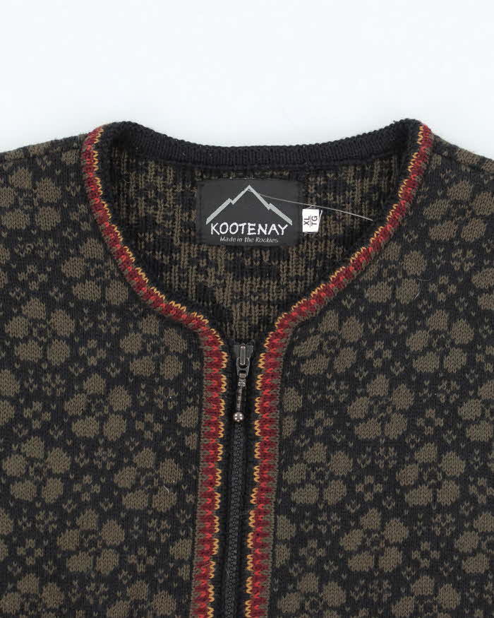 Vintage Kootenay Wool Zip-Up Tank Knit - XL
