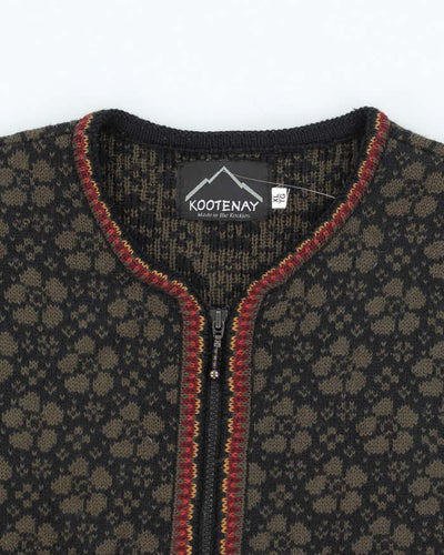 Vintage Kootenay Wool Zip-Up Tank Knit - XL