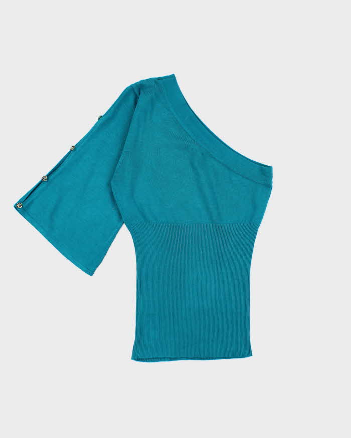 Vintage Y2k 00s Le Chateau One Shoulder Knit Top - XS