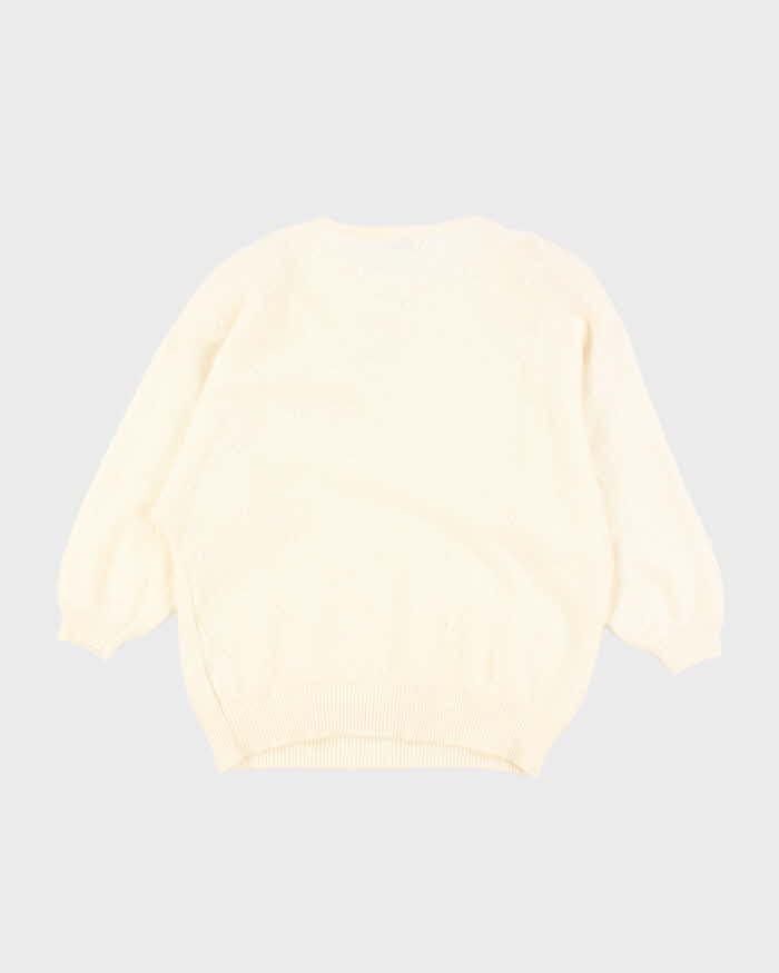 Vintage 80s Kroshetta Beaded Wool & Angora Blend Jumper - L