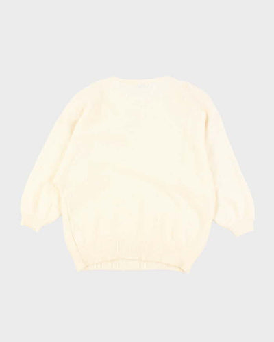 Vintage 80s Kroshetta Beaded Wool & Angora Blend Jumper - L