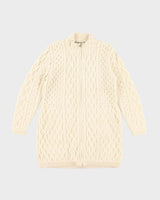 Vintage Aran Sweater Market Wool Zip-Up Jumper  - L