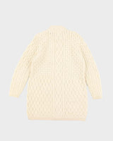 Vintage Aran Sweater Market Wool Zip-Up Jumper  - L