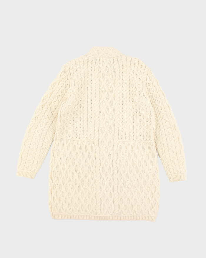 Vintage Aran Sweater Market Wool Zip-Up Jumper  - L