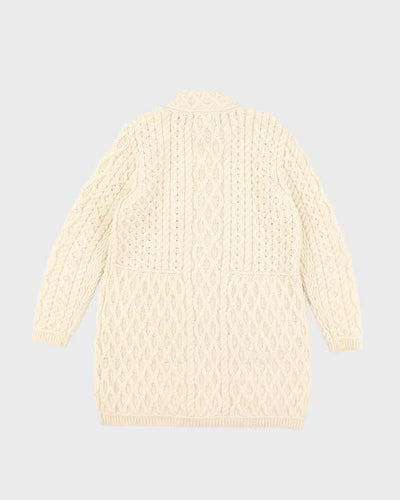 Vintage Aran Sweater Market Wool Zip-Up Jumper  - L