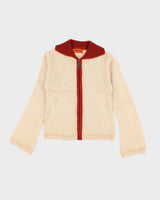 Vintage Y2k 00s Match Zip-Up Knit Jumper - S