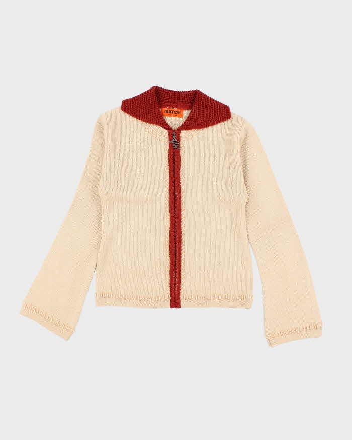 Vintage Y2k 00s Match Zip-Up Knit Jumper - S