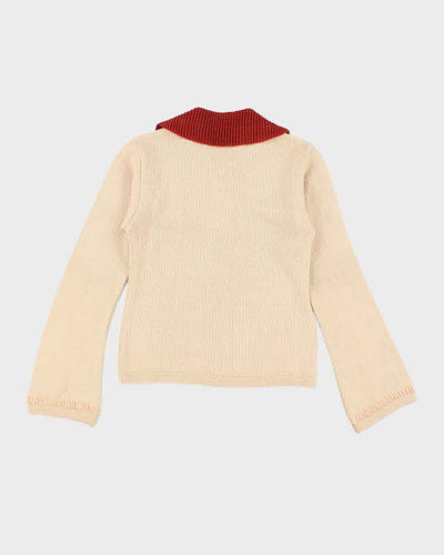 Vintage Y2k 00s Match Zip-Up Knit Jumper - S