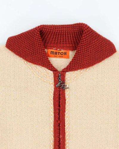 Vintage Y2k 00s Match Zip-Up Knit Jumper - S