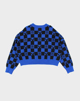 Vintage Y2K Playboy Checked Cropped Knit Jumper - XL