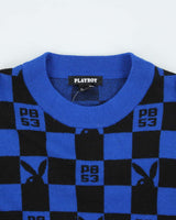 Vintage Y2K Playboy Checked Cropped Knit Jumper - XL