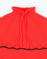 Vintage Red Short Sleeve Knit Top - S
