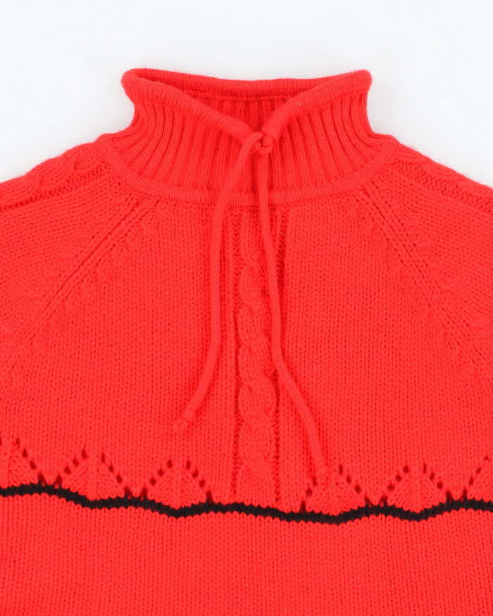 Vintage Red Short Sleeve Knit Top - S