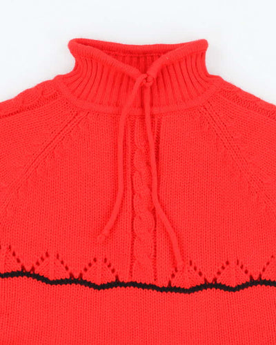Vintage Red Short Sleeve Knit Top - S