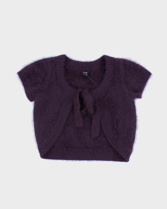 Vintage Y2k 00s Jacob Angora Blend Short Sleeve Cardigan - S