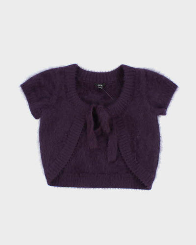 Vintage Y2k 00s Jacob Angora Blend Short Sleeve Cardigan - S