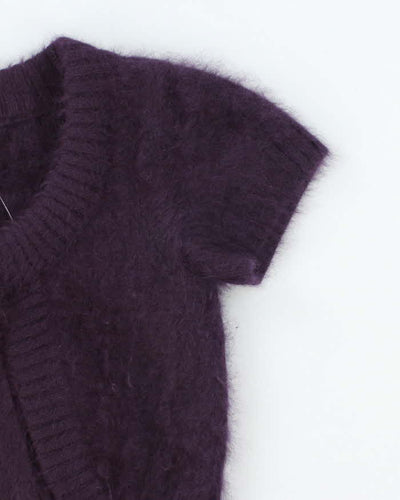 Vintage Y2k 00s Jacob Angora Blend Short Sleeve Cardigan - S